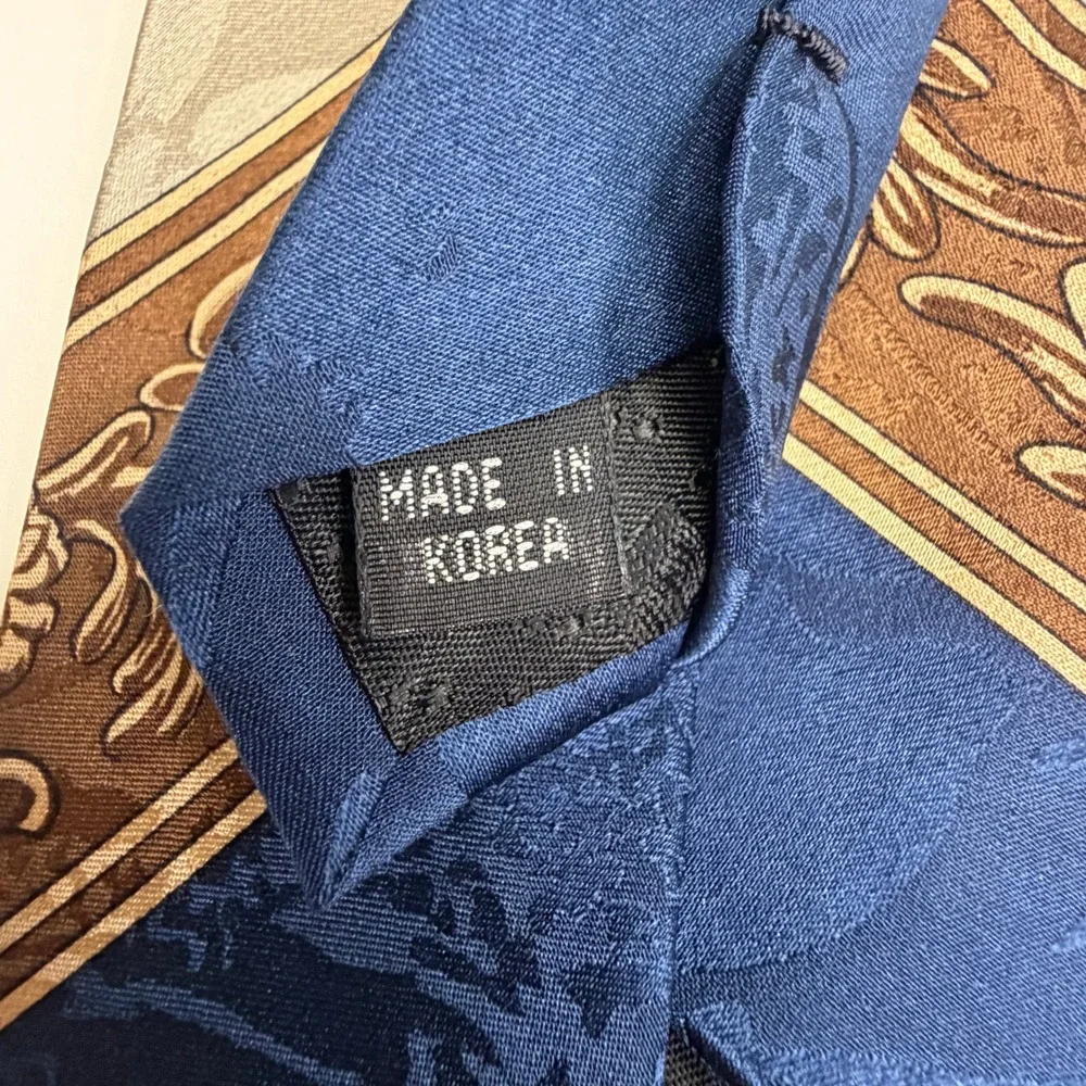 Roper Necktie Mens OS Blue Grey Western Saddle Silk Jacquard Cowboy Tie